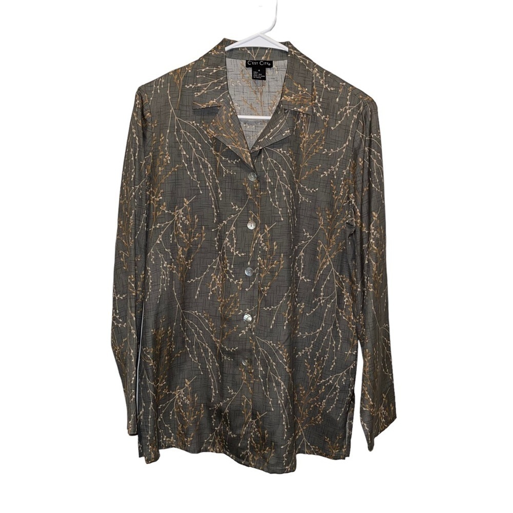 C'est City 100% Silk Woman Blouse Size 4